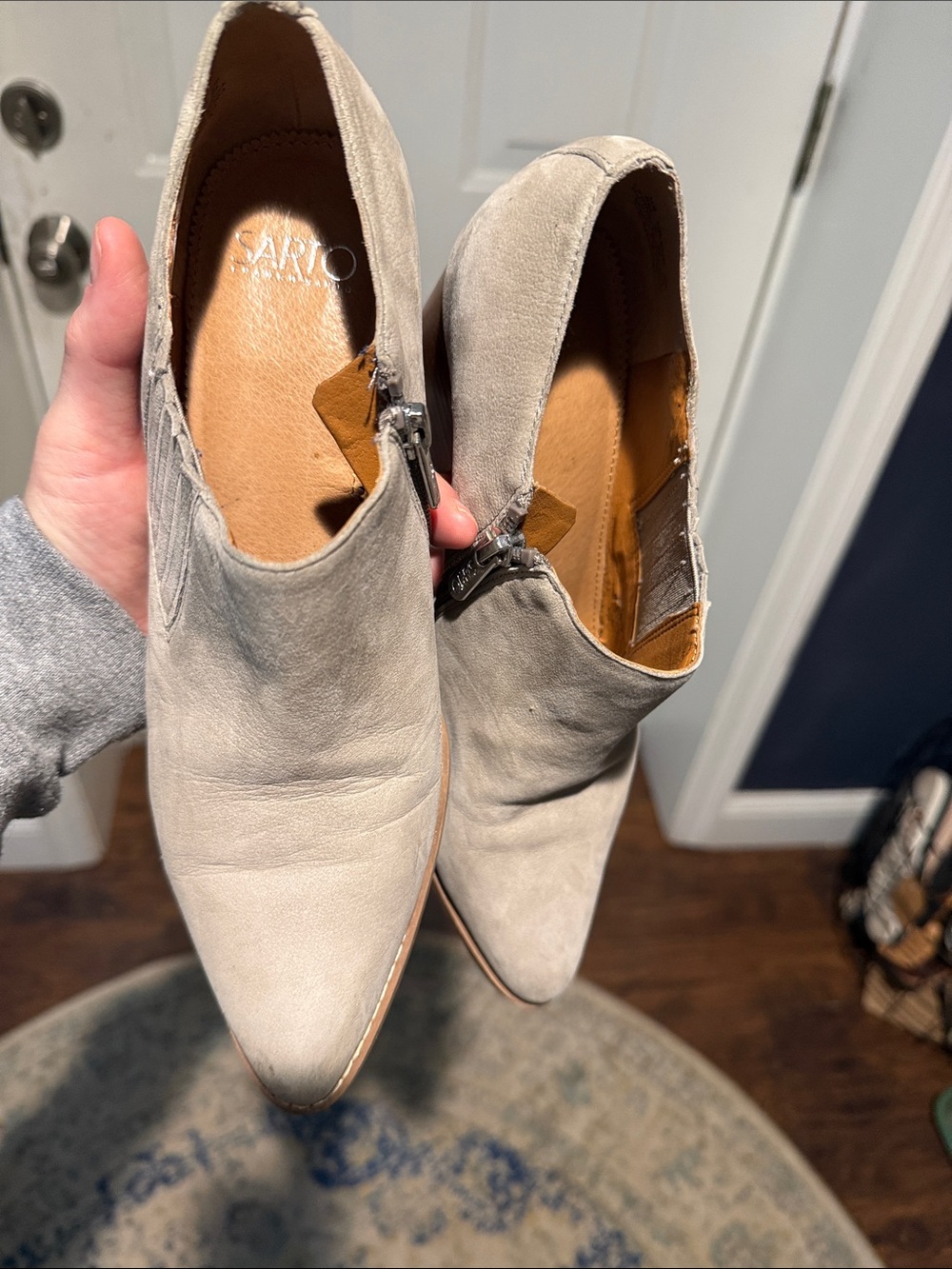SARTO By Franco Sarto Men's Light Taupe Suede Slip-On Loafers